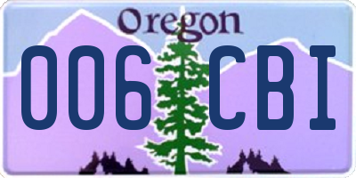 OR license plate 006CBI