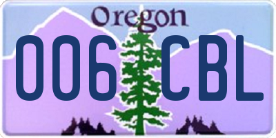 OR license plate 006CBL