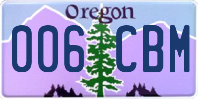OR license plate 006CBM