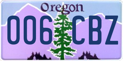 OR license plate 006CBZ