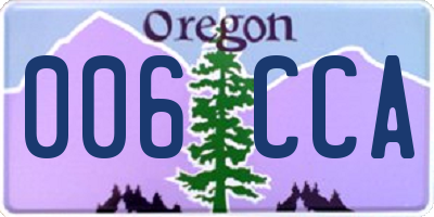 OR license plate 006CCA