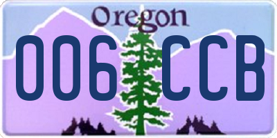 OR license plate 006CCB