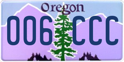 OR license plate 006CCC