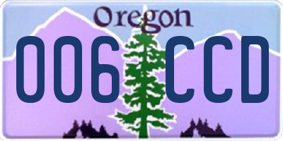 OR license plate 006CCD