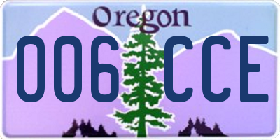 OR license plate 006CCE