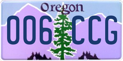 OR license plate 006CCG