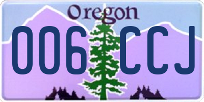 OR license plate 006CCJ