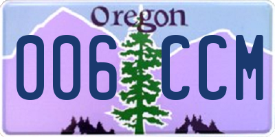 OR license plate 006CCM