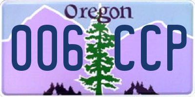 OR license plate 006CCP