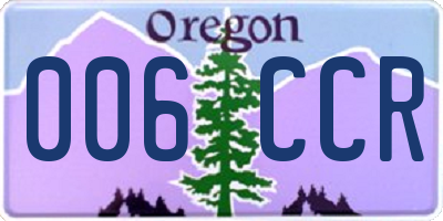 OR license plate 006CCR