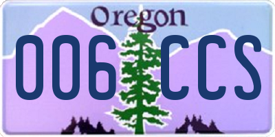 OR license plate 006CCS