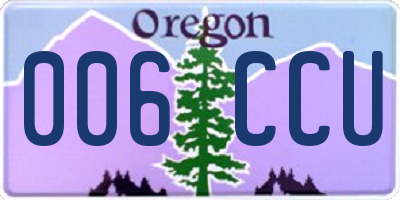 OR license plate 006CCU