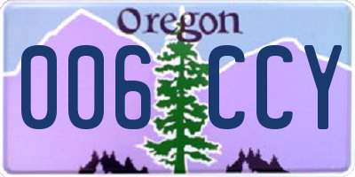 OR license plate 006CCY