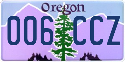 OR license plate 006CCZ