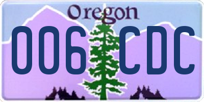 OR license plate 006CDC