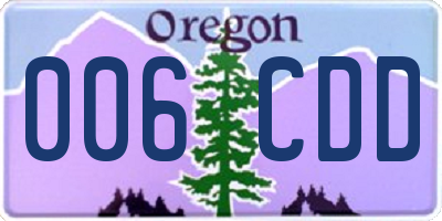 OR license plate 006CDD