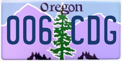 OR license plate 006CDG