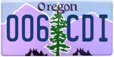 OR license plate 006CDI
