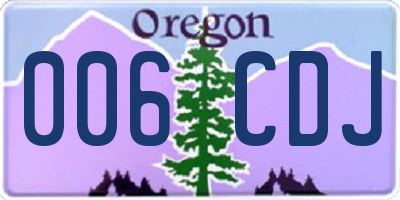 OR license plate 006CDJ