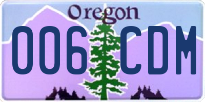 OR license plate 006CDM