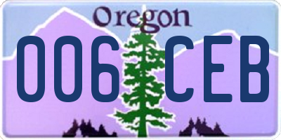 OR license plate 006CEB