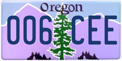 OR license plate 006CEE