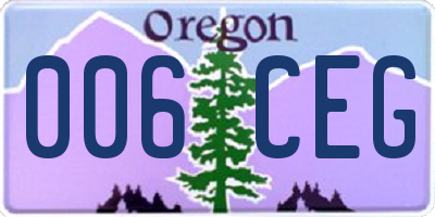 OR license plate 006CEG