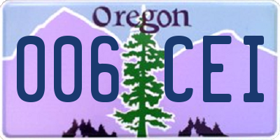OR license plate 006CEI