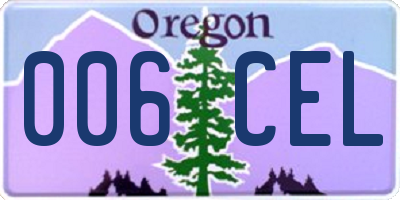 OR license plate 006CEL