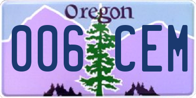 OR license plate 006CEM