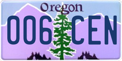 OR license plate 006CEN