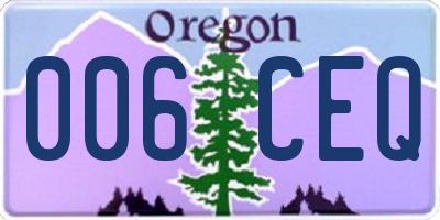 OR license plate 006CEQ