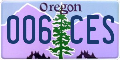 OR license plate 006CES