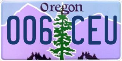 OR license plate 006CEU