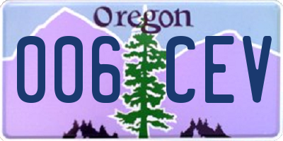 OR license plate 006CEV