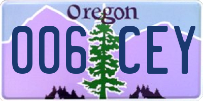 OR license plate 006CEY