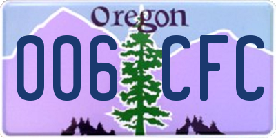 OR license plate 006CFC
