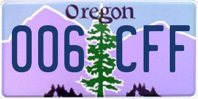 OR license plate 006CFF