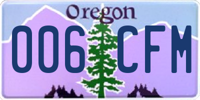 OR license plate 006CFM