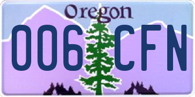 OR license plate 006CFN
