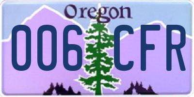 OR license plate 006CFR
