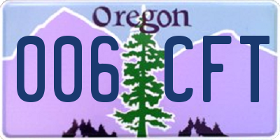 OR license plate 006CFT