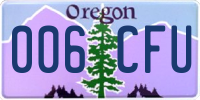 OR license plate 006CFU