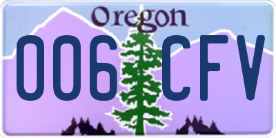 OR license plate 006CFV