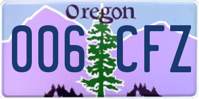 OR license plate 006CFZ