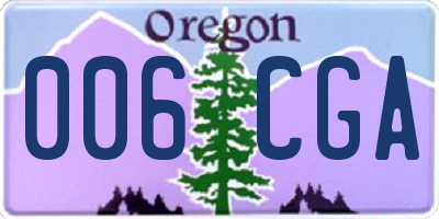 OR license plate 006CGA