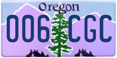 OR license plate 006CGC