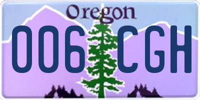 OR license plate 006CGH