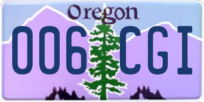 OR license plate 006CGI