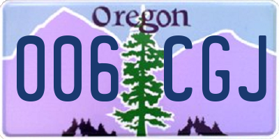 OR license plate 006CGJ